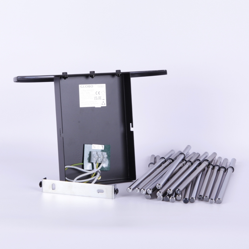 Globo - Sieninis šviestuvas 1xE27/60W/230V juoda