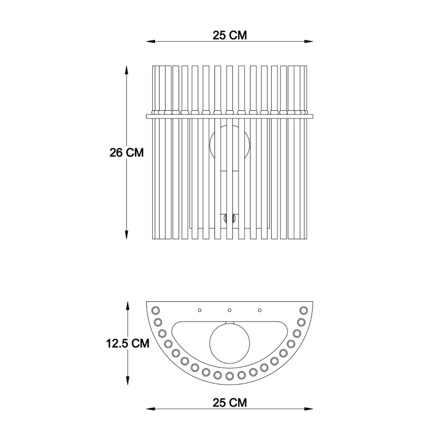 Globo - Sieninis šviestuvas 1xE27/60W/230V juoda