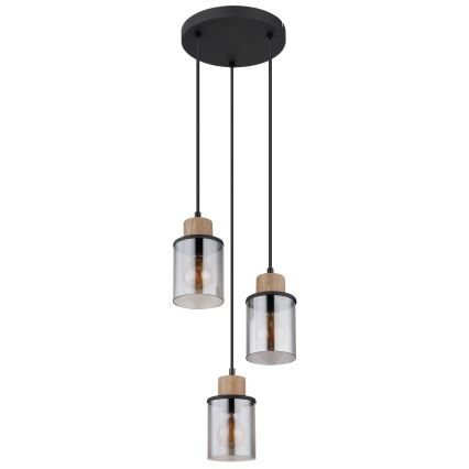 Globo - Pakabinamas sietynas 3xE27/15W/230V diametras 27 cm ąžuolas