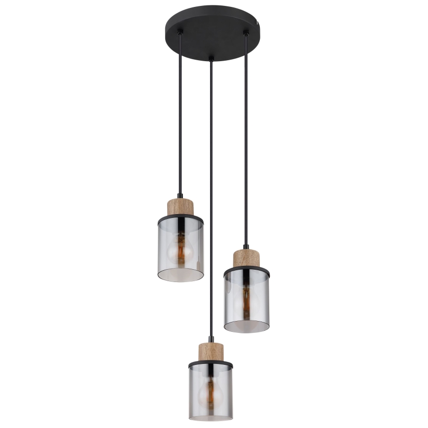 Globo - Pakabinamas sietynas 3xE27/15W/230V diametras 27 cm ąžuolas