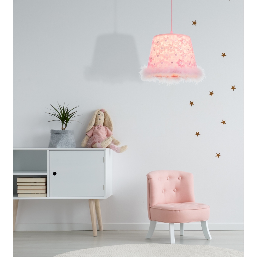 Globo - Vaikiškas pakabinamas sietynas 1xE27/60W/230V rausva
