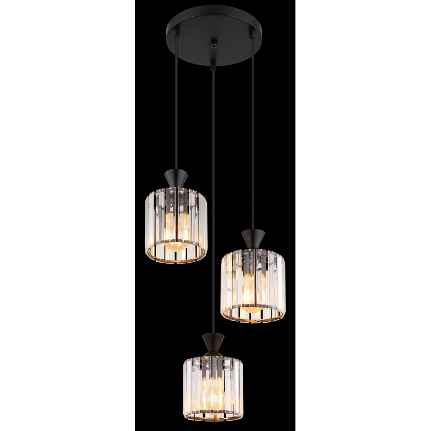 Globo - Pakabinamas sietynas 3xE27/60W/230V diametras 32 cm juoda