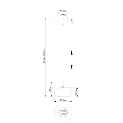 Globo - LED Pakabinamas sietynas LED/6W/230V juoda