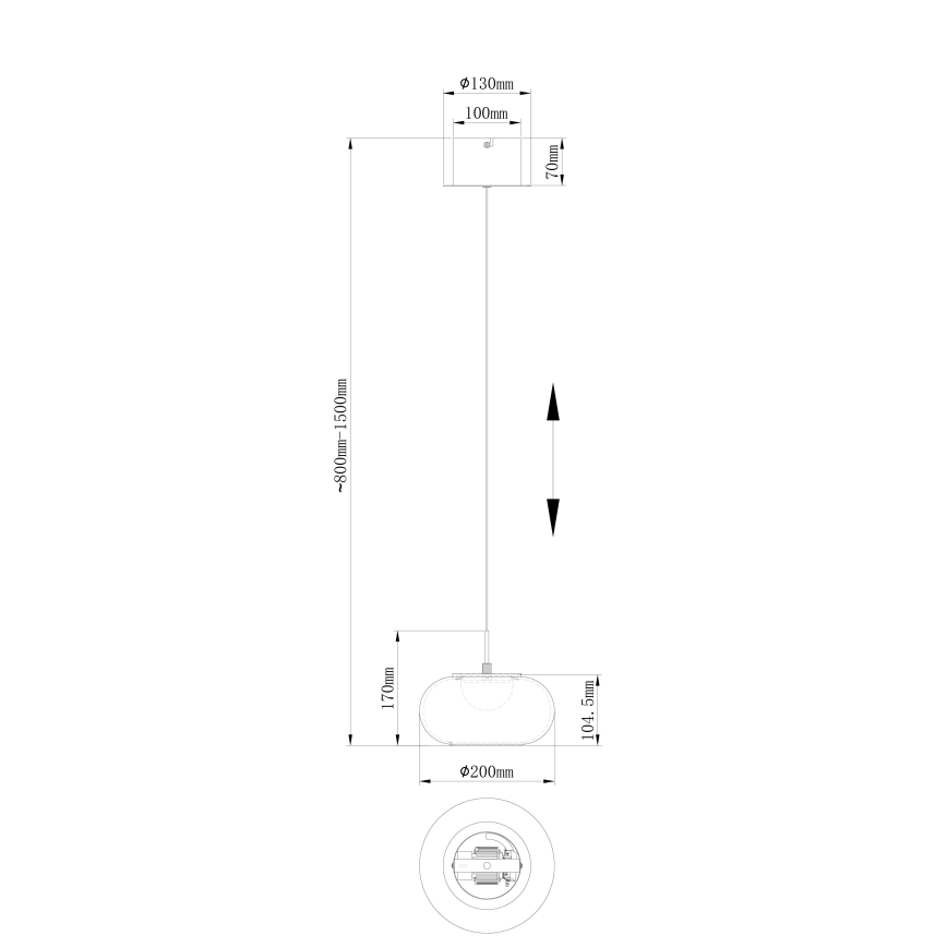 Globo - LED Pakabinamas sietynas LED/6W/230V juoda
