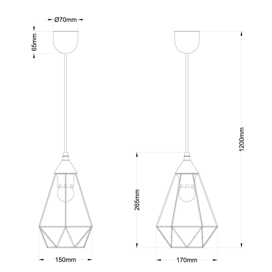 Globo - Pakabinamas sietynas 1xE27/60W/230V diametras 17 cm