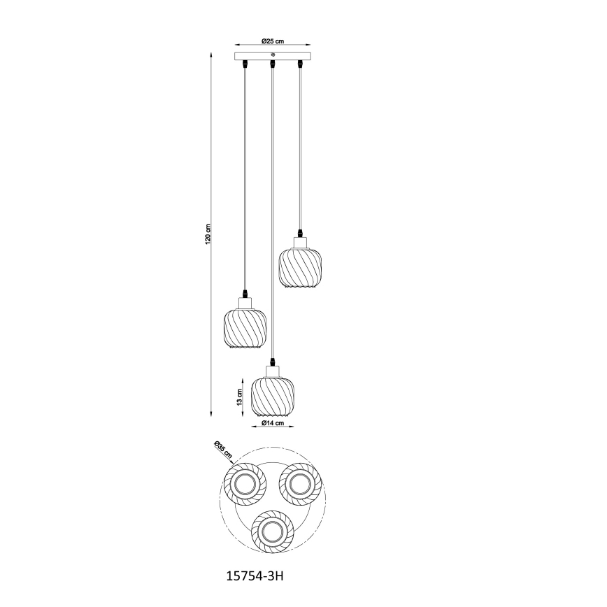 Globo - Pakabinamas sietynas 3xE27/25W/230V