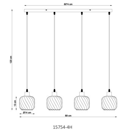 Globo - Pakabinamas sietynas 4xE27/25W/230V