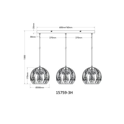Globo - Pakabinamas sietynas 3xE27/40W/230V