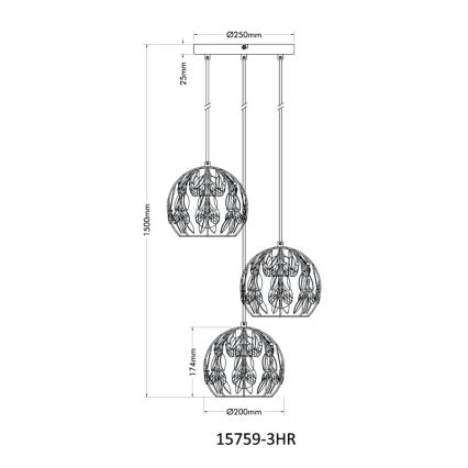 Globo - Pakabinamas sietynas 3xE27/40W/230V diametras 41 cm