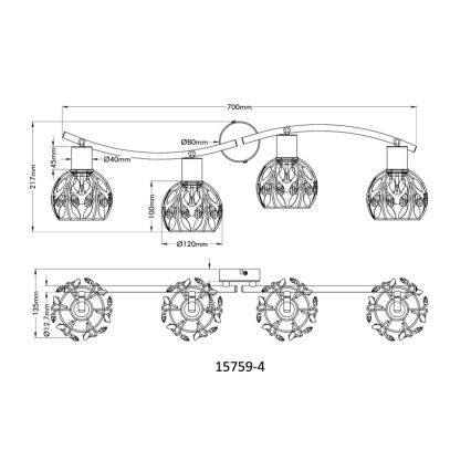 Globo - Akcentinis apšvietimas 4xE14/25W/230V