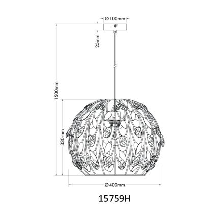 Globo - Pakabinamas sietynas 1xE27/40W/230V diametras 40 cm
