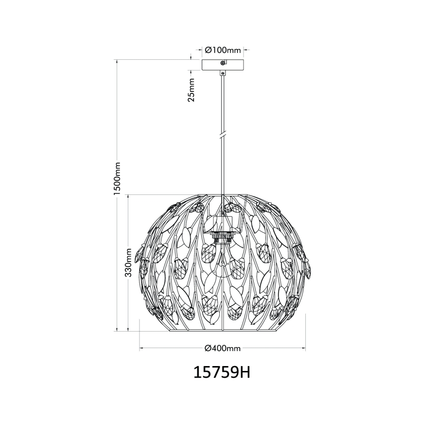 Globo - Pakabinamas sietynas 1xE27/40W/230V diametras 40 cm
