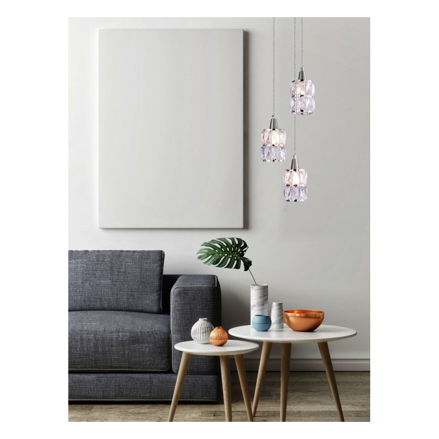 Globo - Krištolinis sietynas, kabinamas ant virvės 3xE14/40W/230V