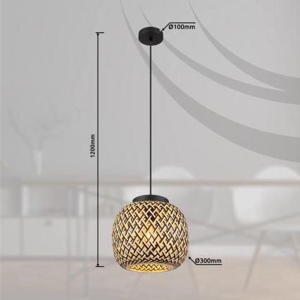 Globo 15766H1 - Pakabinamas sietynas COLLY 1xE27/15W/230V diametras 30 cm