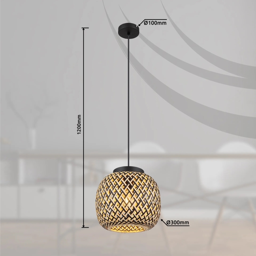 Globo 15766H1 - Pakabinamas sietynas COLLY 1xE27/15W/230V diametras 30 cm