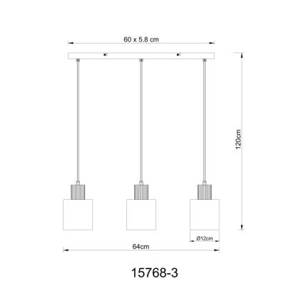 Globo - Pakabinamas sietynas 3xE27/25W/230V juoda