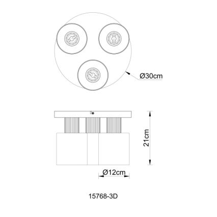 Globo - Tvirtinamas sietynas 3xE27/25W/230V juoda diametras 30 cm