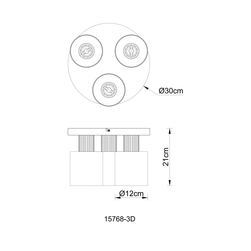 Globo - Tvirtinamas sietynas 3xE27/25W/230V juoda diametras 30 cm