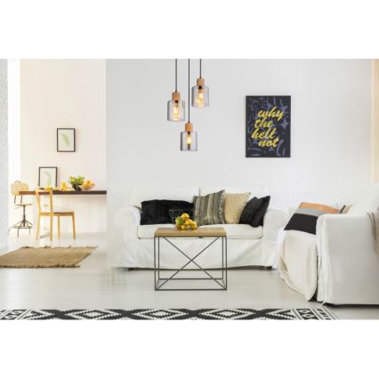 Globo - Pakabinamas sietynas 3xE27/25W/230V juoda diametras 30 cm