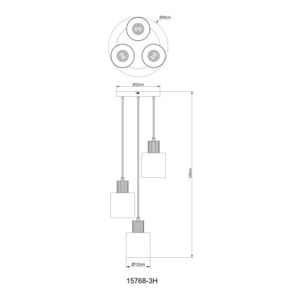 Globo - Pakabinamas sietynas 3xE27/25W/230V juoda diametras 30 cm