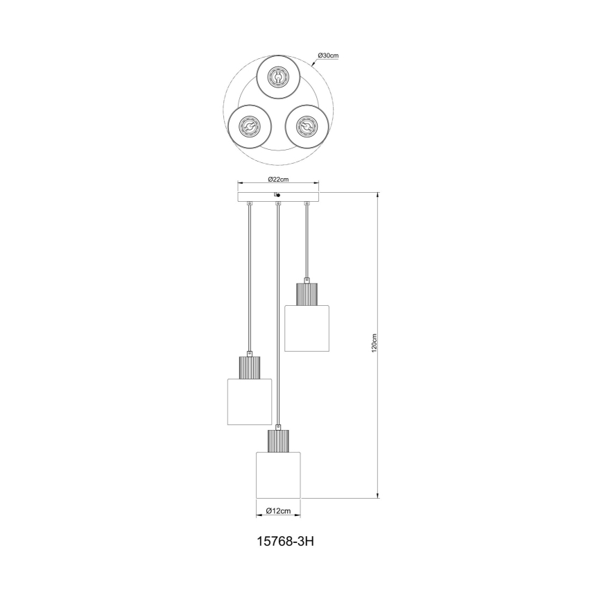 Globo - Pakabinamas sietynas 3xE27/25W/230V juoda diametras 30 cm