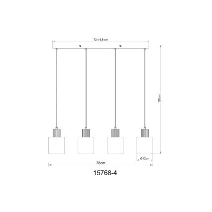 Globo - Pakabinamas sietynas 4xE27/25W/230V juoda