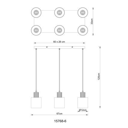 Globo - Pakabinamas sietynas 6xE27/25W/230V juoda