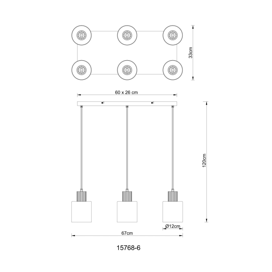 Globo - Pakabinamas sietynas 6xE27/25W/230V juoda