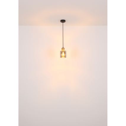 Globo - Pakabinamas sietynas 1xE27/25W/230V juoda diametras 12 cm
