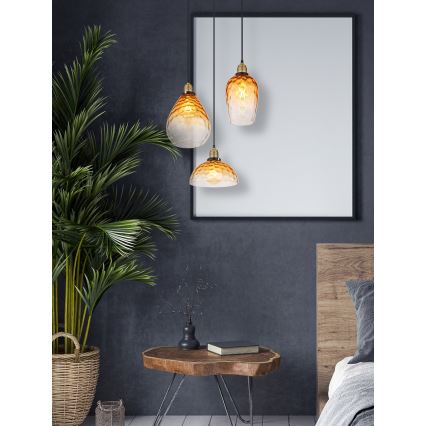 Globo - Pakabinamas sietynas 3xE27/60W/230V diametras 46 cm oranžinė