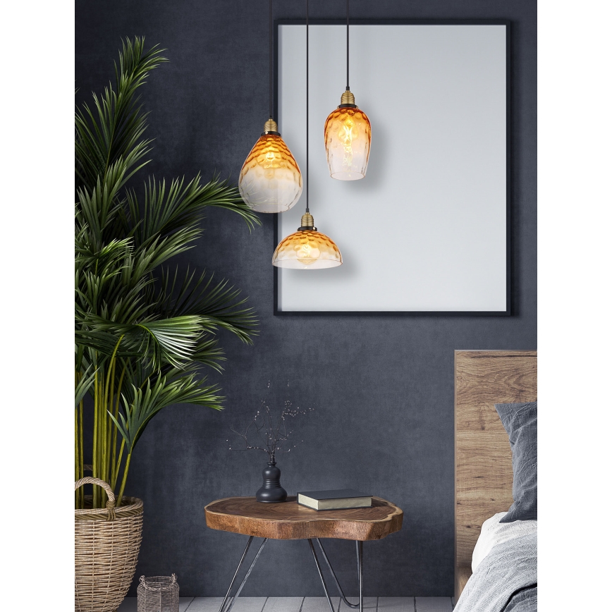 Globo - Pakabinamas sietynas 3xE27/60W/230V diametras 46 cm oranžinė