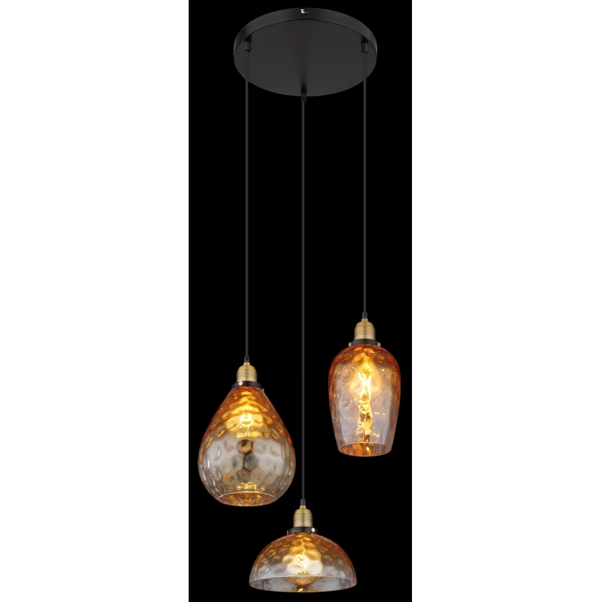 Globo - Pakabinamas sietynas 3xE27/60W/230V diametras 46 cm oranžinė
