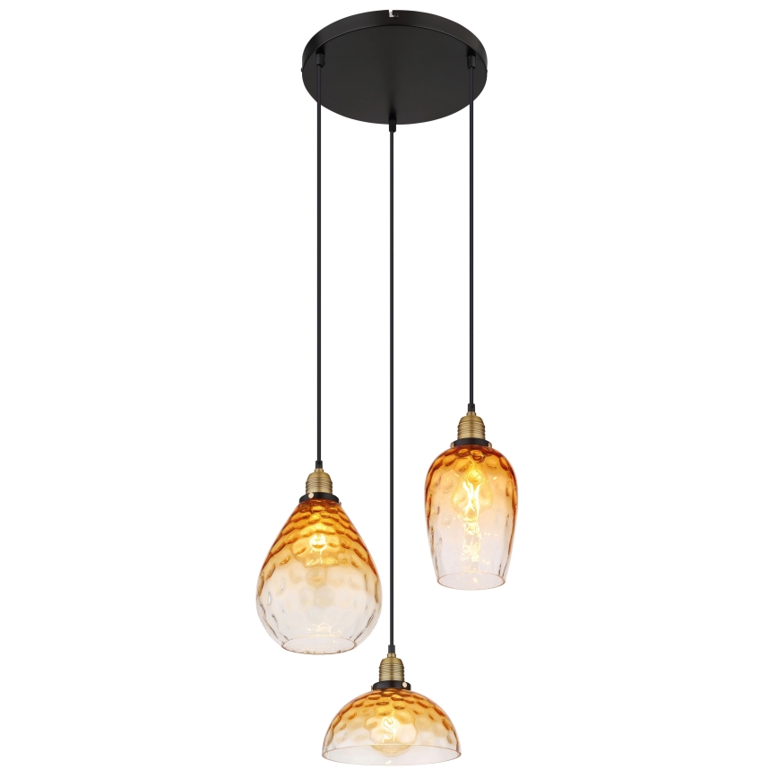 Globo - Pakabinamas sietynas 3xE27/60W/230V diametras 46 cm oranžinė