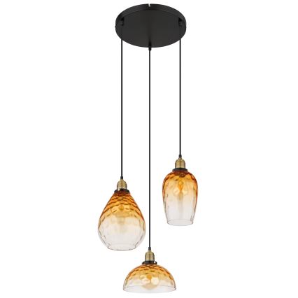 Globo - Pakabinamas sietynas 3xE27/60W/230V diametras 46 cm oranžinė