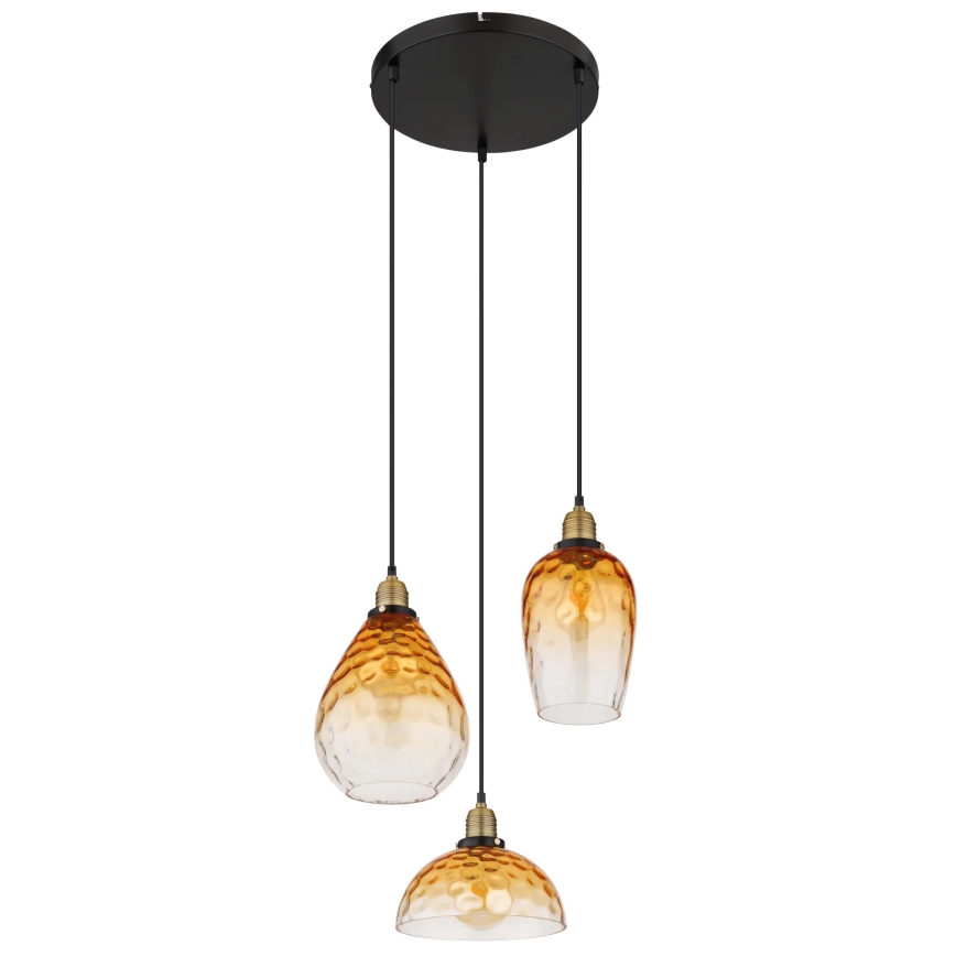 Globo - Pakabinamas sietynas 3xE27/60W/230V diametras 46 cm oranžinė