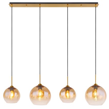 Globo - Pakabinama liustra ant laido 4xE27/60W/230V žalvaris
