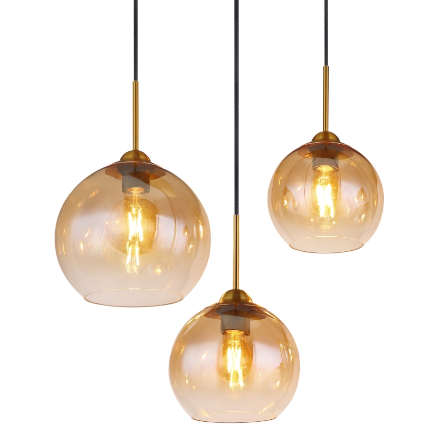 Globo - Pakabinama liustra ant laido 6xE27/60W/230V, žalvaris