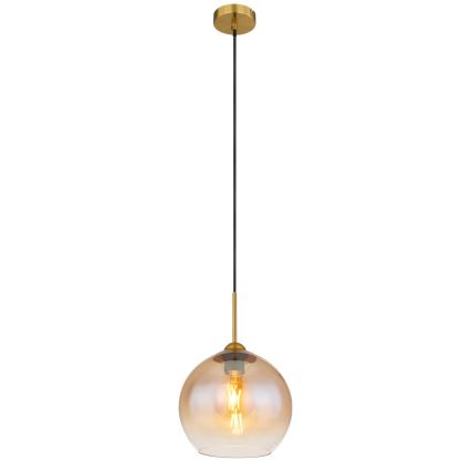 Globo - žalvarinis pakabinamas šviestuvas su laidu 1xE27/60W/230V