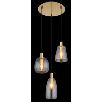 Globo - Pakabinamas sietynas 3xE14/40W/230V diametras 43 cm žalvaris