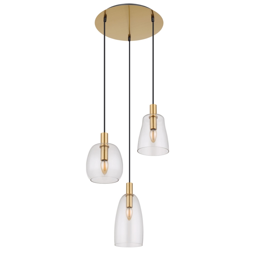 Globo - Pakabinamas sietynas 3xE14/40W/230V diametras 43 cm žalvaris