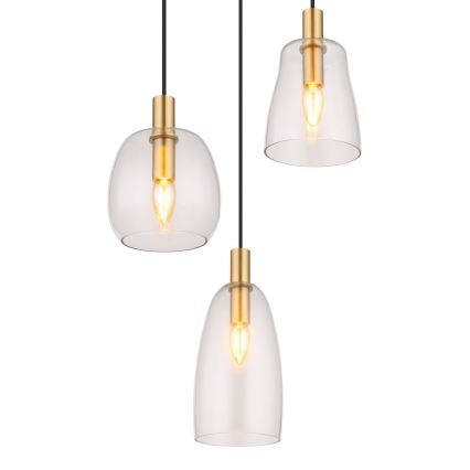 Globo - Pakabinamas sietynas 3xE14/40W/230V diametras 43 cm žalvaris