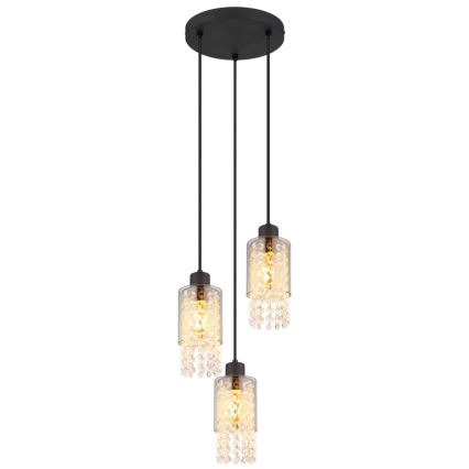 Globo - Pakabinamas sietynas 3xE27/40W/230V diametras 25 cm juoda