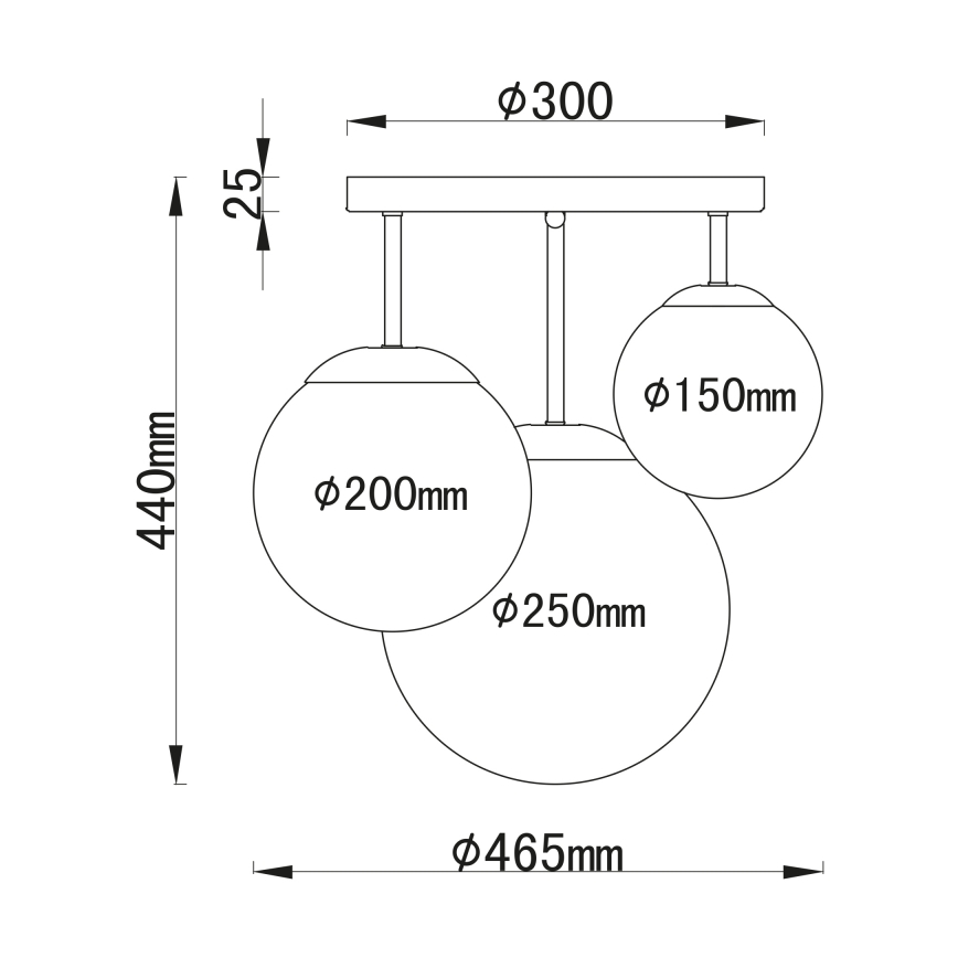 Globo  - Ant pagrindo montuojamas sietynas 3xE27/60W/230V