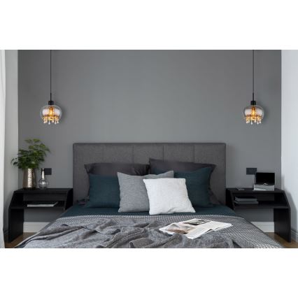 Globo - Pakabinamas sietynas 1xE27/9W/230V diametras 21 cm juoda