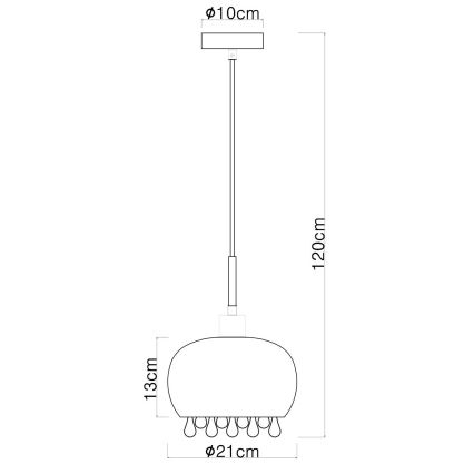 Globo - Pakabinamas sietynas 1xE27/9W/230V diametras 21 cm juoda