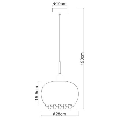 Globo - Pakabinamas sietynas 1xE27/9W/230V diametras 28 cm juoda