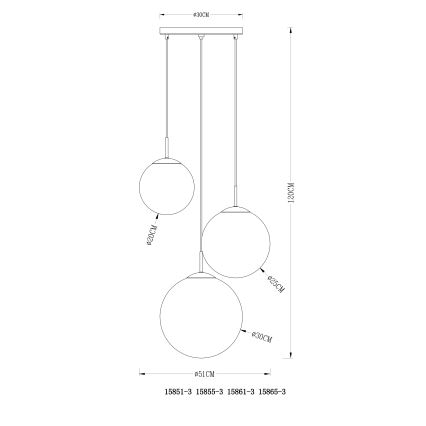 Globo - Pakabinamas sietynas 3xE27/40W/230V diametras 51 cm