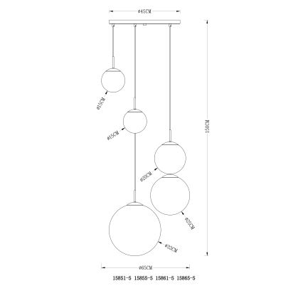 Globo - Pakabinamas sietynas 5xE27/40W/230V diametras 65 cm