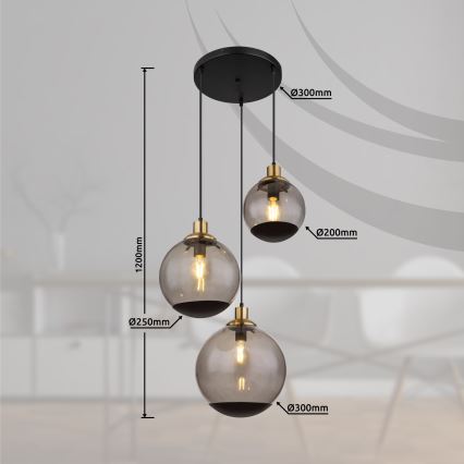 Globo - Pakabinamas sietynas 3xE27/40W/230V