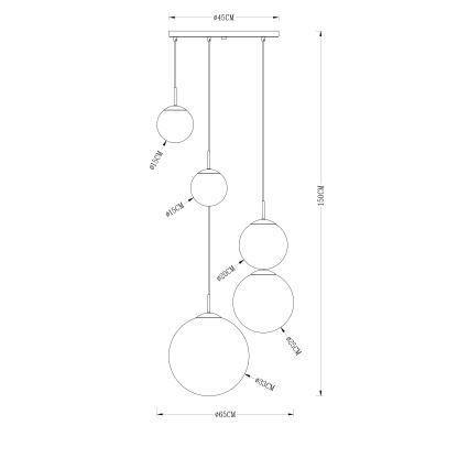 Globo - Pakabinamas sietynas 5xE27/40W/230V diametras 65 cm